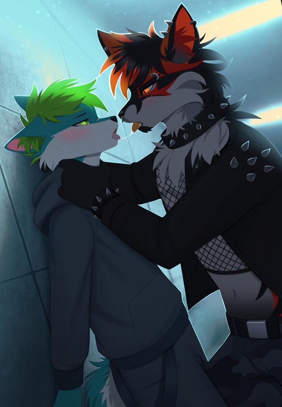 A kiss by Kiri (@rednroge)